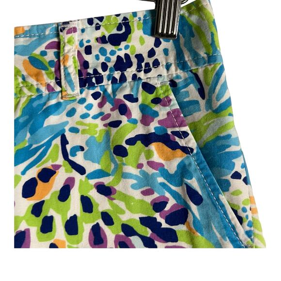 Lilly Pulitzer Sea Soiree Blue Green Callahan Shorts Size 4 - Picture 3 of 7